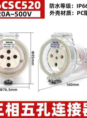 西的丰曼 澳标户外连接器 56CSC520 工业防水澳式电源插头 5芯20A