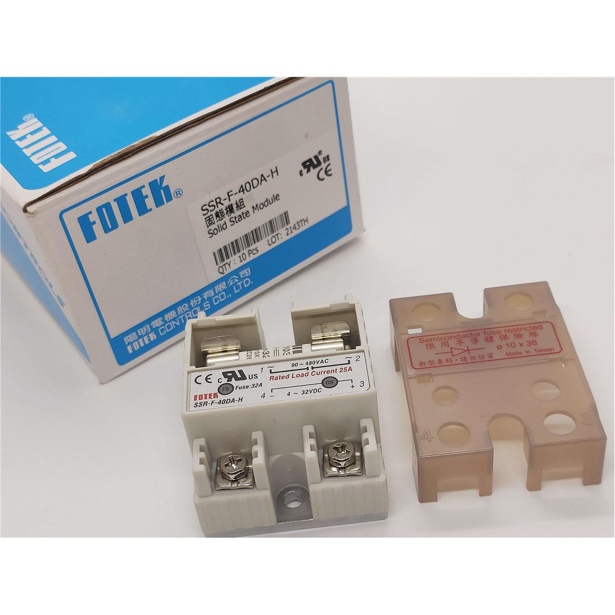 原装FOTEK台湾阳明SSR-F-40DA-H带保险丝型单相固态继电器 模块
