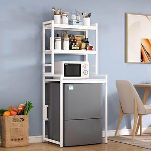 简约冰柜置物架落地小冰箱消毒柜上方架微波炉烤箱多层收纳整理柜