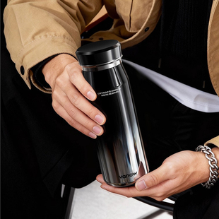 Vanow男款高端简约商务保温杯新款陶瓷内胆便携办公泡茶水杯礼盒