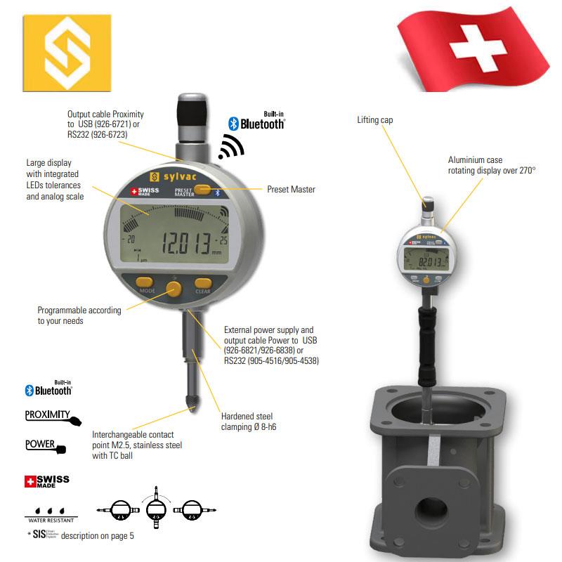 瑞士Sylvac 805.6317.10 带蓝牙无线传输数据数显千分表内径摇表