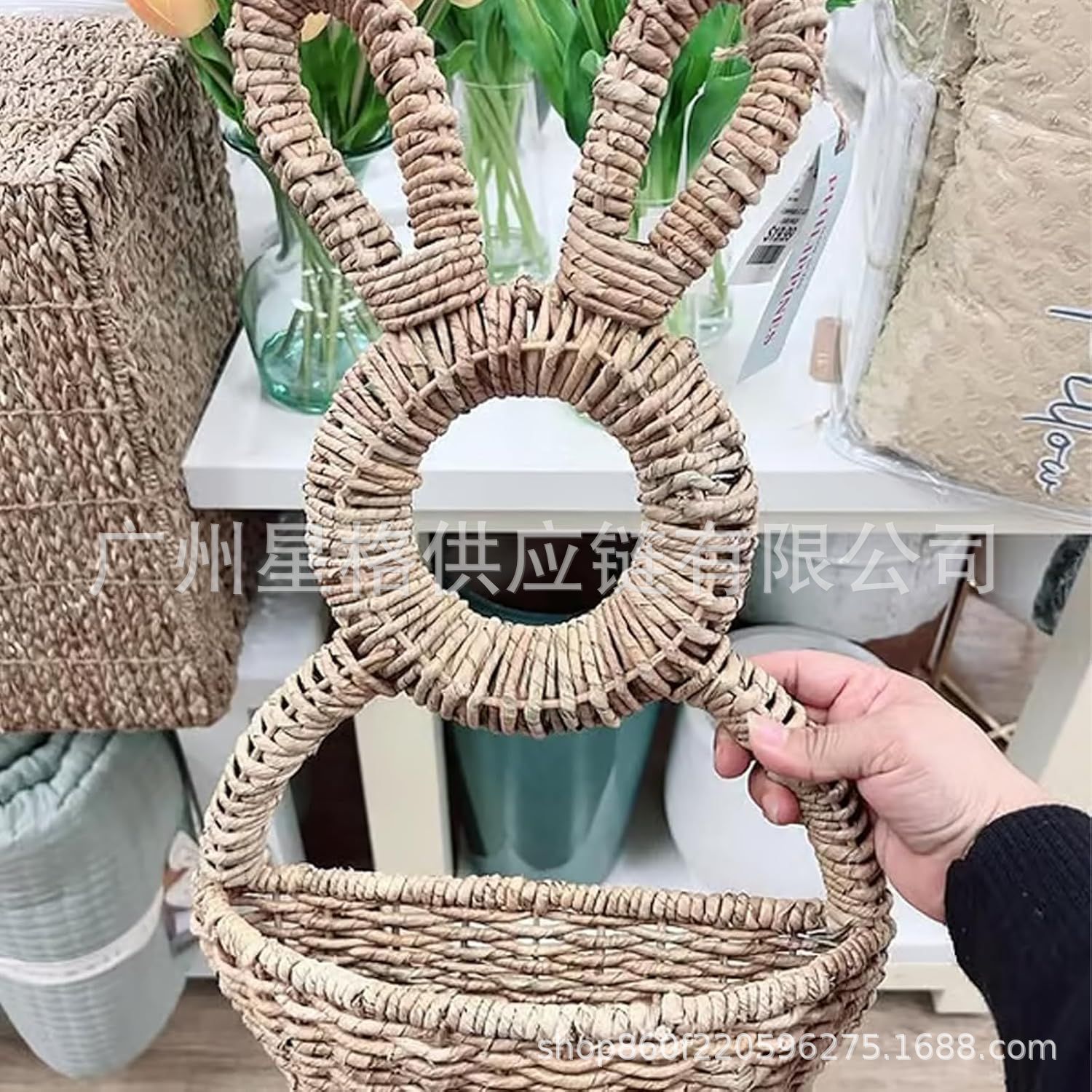 Bun Baket Hanging Wall Poet pring Deor  兔子壁挂花盆