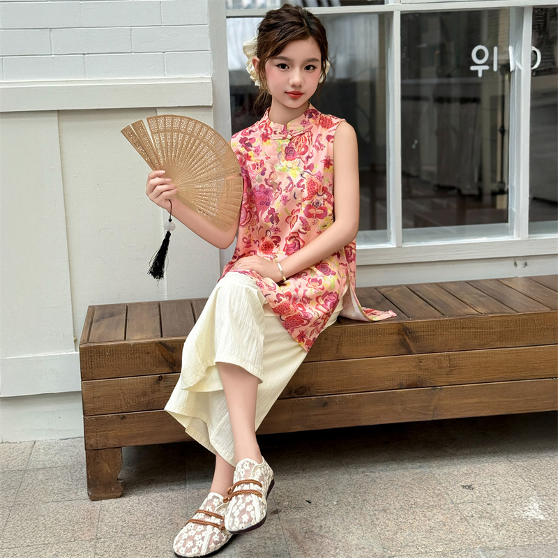女童背心套装夏季薄款外穿高端甜套装