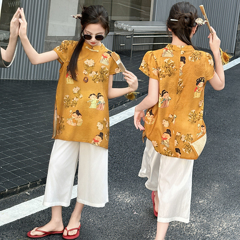 无袖套装女童夏季ins风高级感夏潮古风国风舒服新品甜美流行夏日