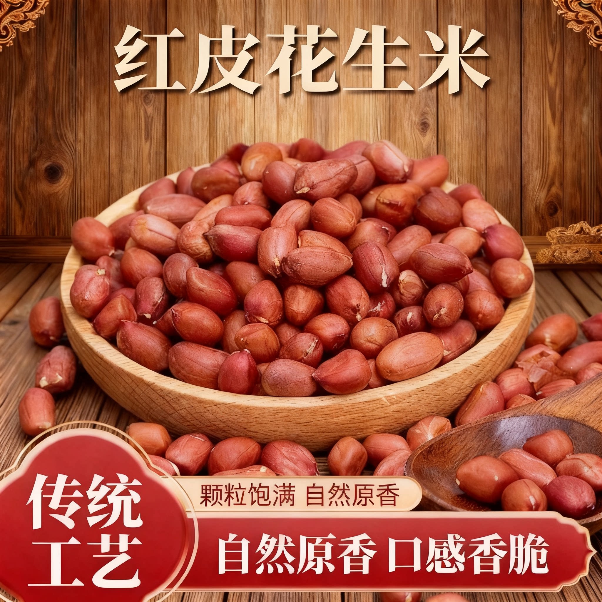 26年新货云南正宗红皮生花生米小颗粒花生去壳花生仁四粒红杂粮