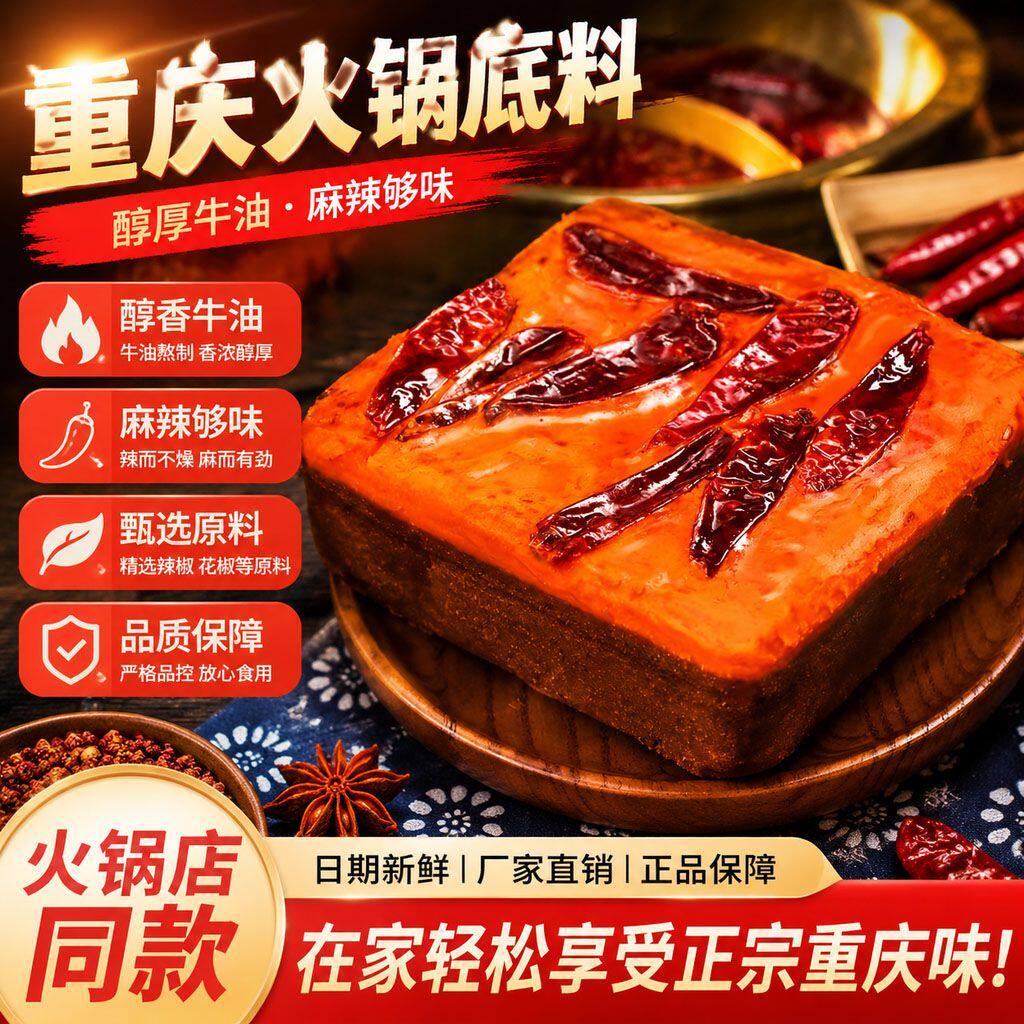 重庆牛油火锅底料麻辣烫麻辣红油开店商用四川家用冒菜火锅店