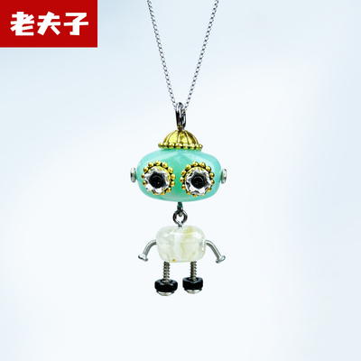 【老夫子】经典漫画老夫子项链蒸汽朋克风迷你小号人偶包挂钥匙扣