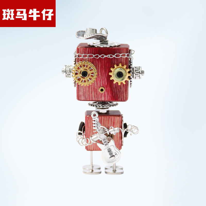 【斑马牛仔】工业风金属朋克手工机器人桌面摆件装饰酒柜陈列摆件