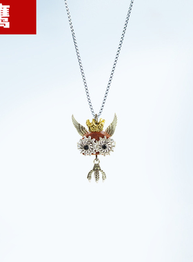 【鹰】手工制作成品机器人项链挂坠创意礼品木制迷你吊坠情侣链子