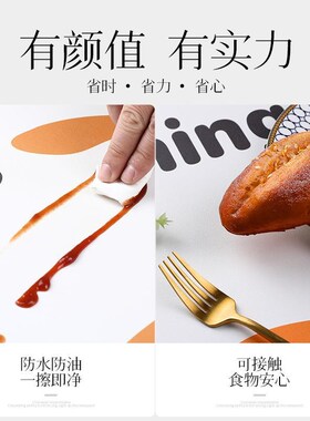 设计北欧轻奢insn风 皮革桌垫电视柜垫pvc桌布防水防油免洗餐