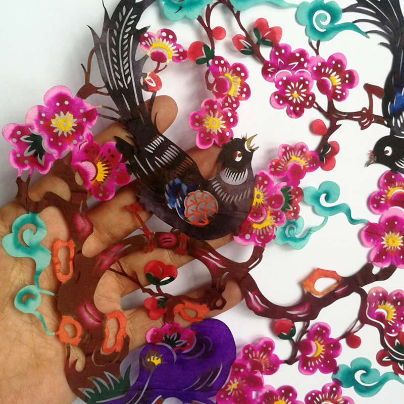 剪纸手工挂画镜框书房国s风装饰画家居饰品彩色中吉客厅中式窗花图片