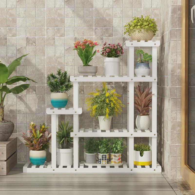 多层阳台植物花架子室内客厅简约碳化G木置物架多肉绿萝吊兰爬藤