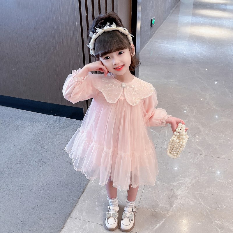 女童星星连衣裙g春秋款2024新款女宝宝春季洋气儿童V装春装裙子汉