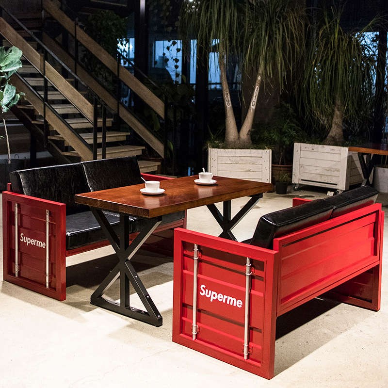 卡座发艺组合风沙铁酒吧工业沙发集装箱N桌椅复古工作室咖啡厅