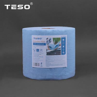 工厂优惠蓝色双层木浆吸油吸水工业擦拭纸汽车维修清洁布31003