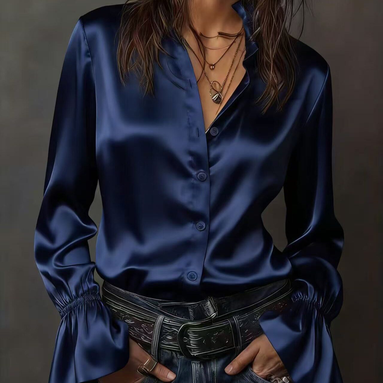 欧美跨境外贸女式缎面衬
