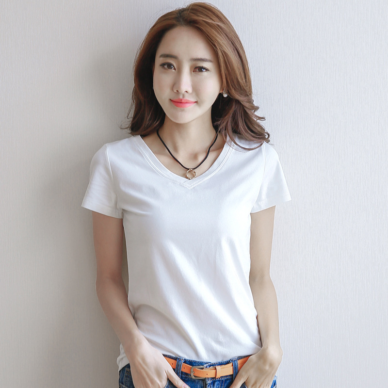 T恤女2022summer women casual black white t shirt blouse tops