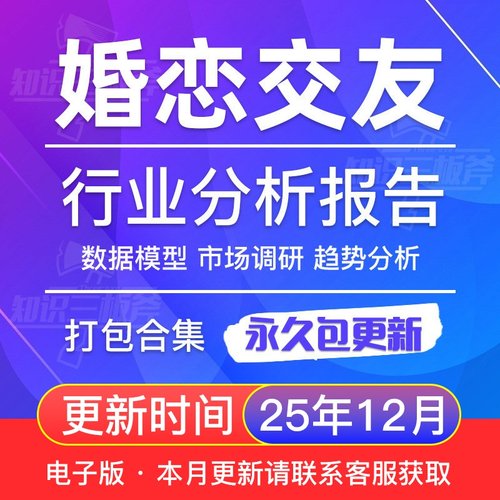 2025年婚恋交友行业互联网婚恋平台研究分析报告大全G79