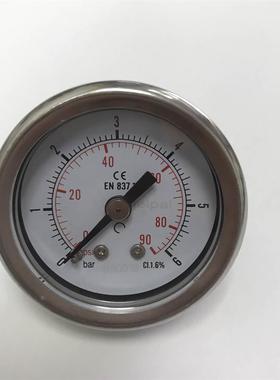 41mm全钢轴向压力表（正面47mm）压力0～90psi～6bar 2.5级 M10X1