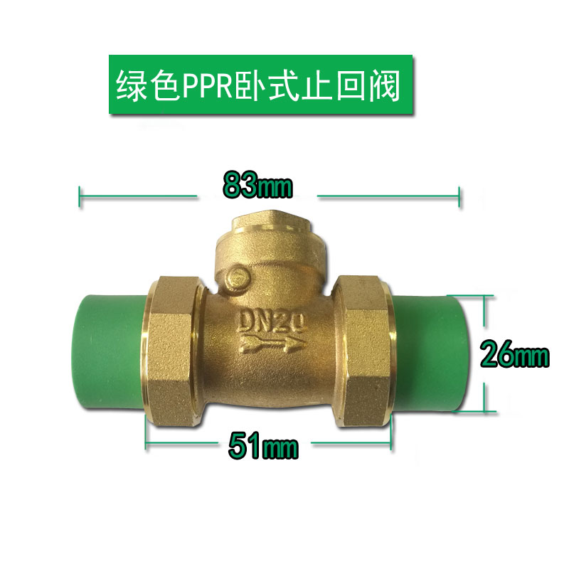 PPR202532405063卧式止回阀单向阀防倒流阀逆止阀绿色立式止回阀