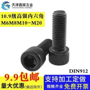 10.9级内六角螺钉圆柱头内六角螺丝DIN912德标内六角M6M8M10 M20