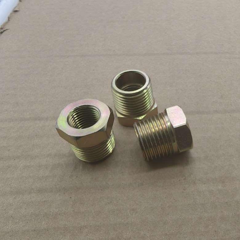 补芯外丝R1/2-转内丝M14*1.5深孔无台阶铁接头镀锌处理0414