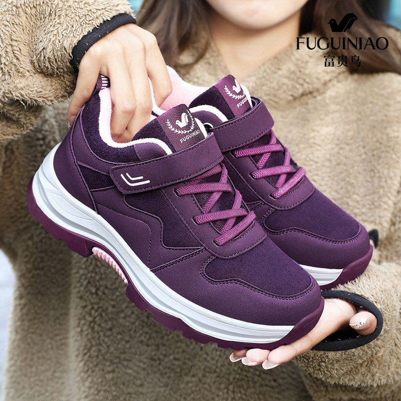富贵鸟女款加绒加厚中老年妈妈鞋保暖软底老人运动鞋女防滑健步鞋,女鞋,健步鞋,淘宝优惠券,粉丝福利购,淘宝优惠卷