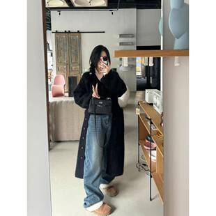 SEVEN也返场升级秋冬Bi入加绒水洗复古蓝牛仔裤女秋冬显瘦长裤子