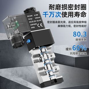 亿帆两位三位五通4V210 310 15换向气动气缸24V电磁阀 410