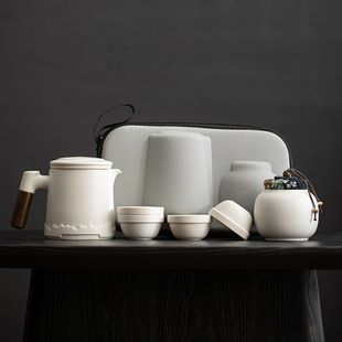 便携式 备车载快客杯一壶三杯 旅行茶具套装 户外随身泡茶壶喝茶装