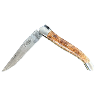 【收藏家系列】法国进口FORGE DE LAGUIOLE大马士革刺柏木折叠刀