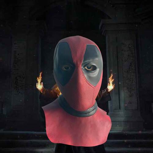 死侍面具 Deadpool头套 漫威影视英雄周边 乳胶面具 万圣节道具