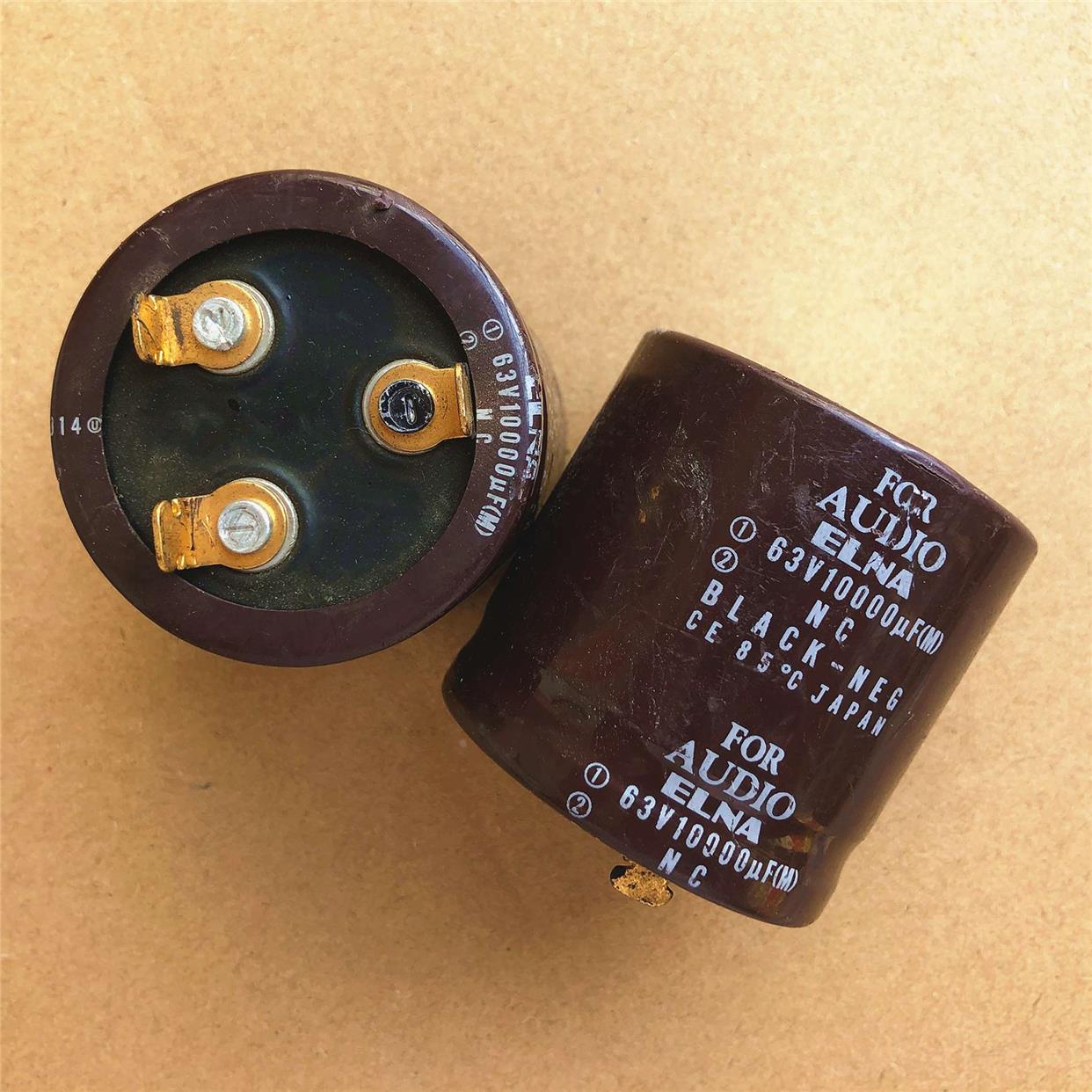 ELNA日本千叶原厂FOR AUDIO 10000uF63V镀金脚音频电解电容