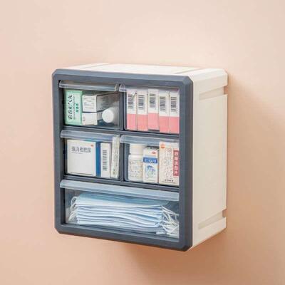 药箱家庭装医药箱家用药品收纳盒多层透明办公室抽屉式便民服务箱