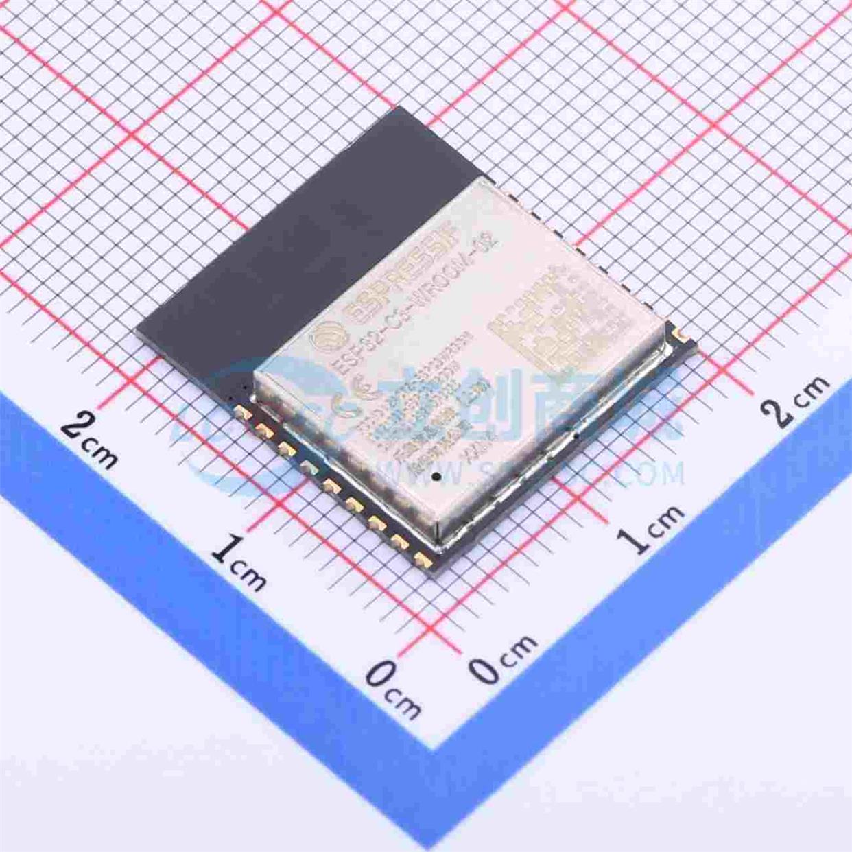 WiFi蓝牙模块 ESP32-C3-WROOM-02-N4 SMD 全新 板载PCB天线 乐鑫