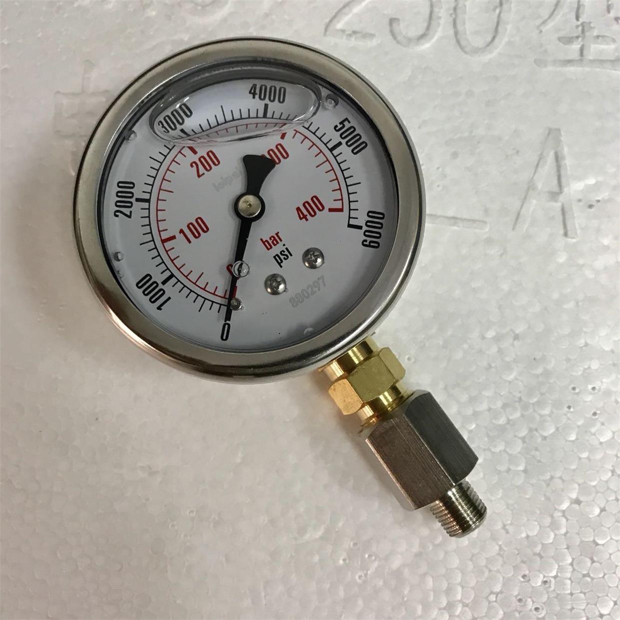 压力 400bar 6000psi 表壳直径68mm 螺纹G1/8 油压压力表 径向