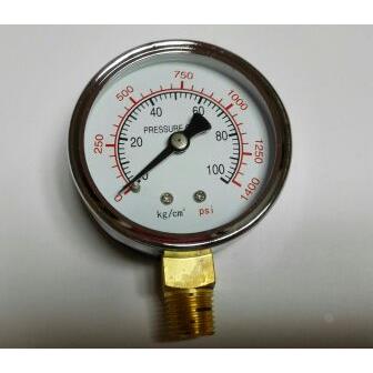 压力测量压力表 pressure gauge 100kg-1400psi 60mm 螺纹ZG1/4