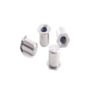 TBSOS-M6-8/10/12/15/20不锈钢反盲孔压铆螺柱六角封闭防水螺母柱