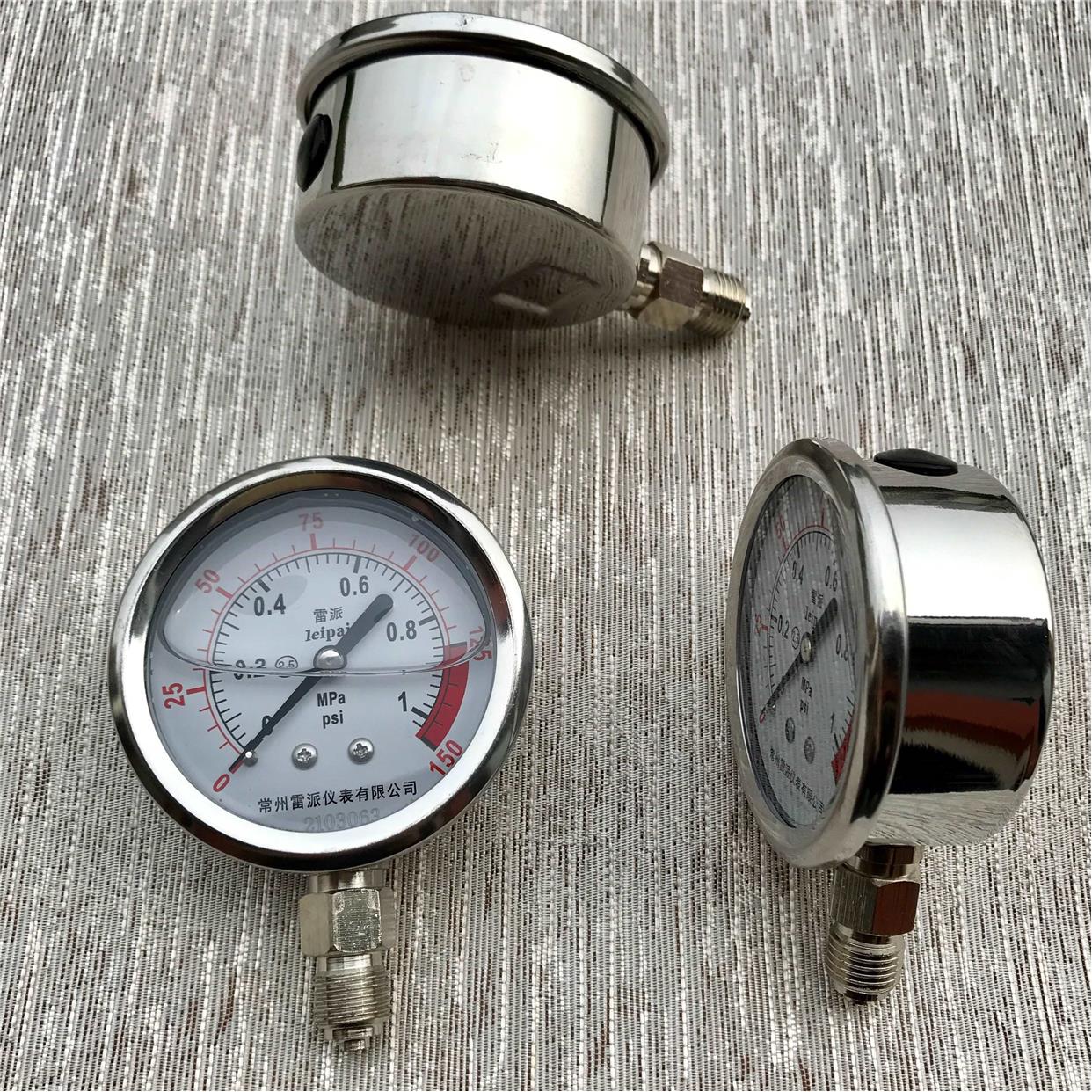 耐震压力表 直径63mm 压力0-1mpa 150psi 2分外牙 G1/4 螺纹13MM