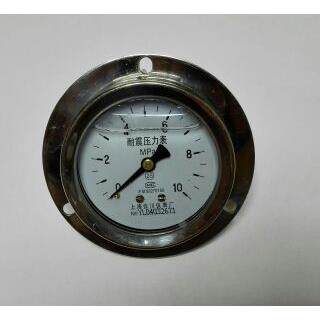 轴向带边耐震压力表 YN-60ZTQ 0～10mpa pt1/4 上海仪川 直径60mm