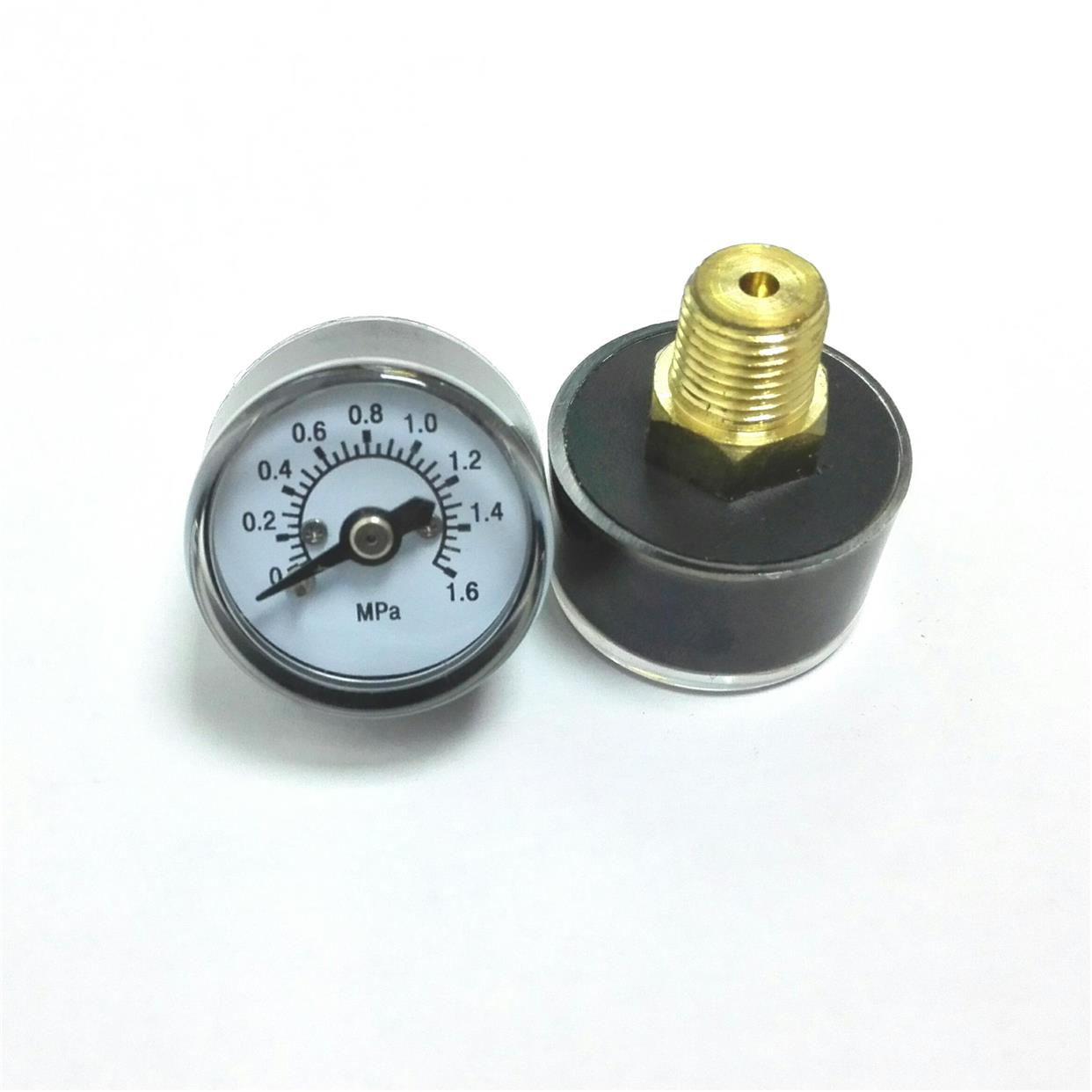 微型轴向压力表 y-25z  0～1.6mpa 直径25MM 背后铜螺纹m10*1