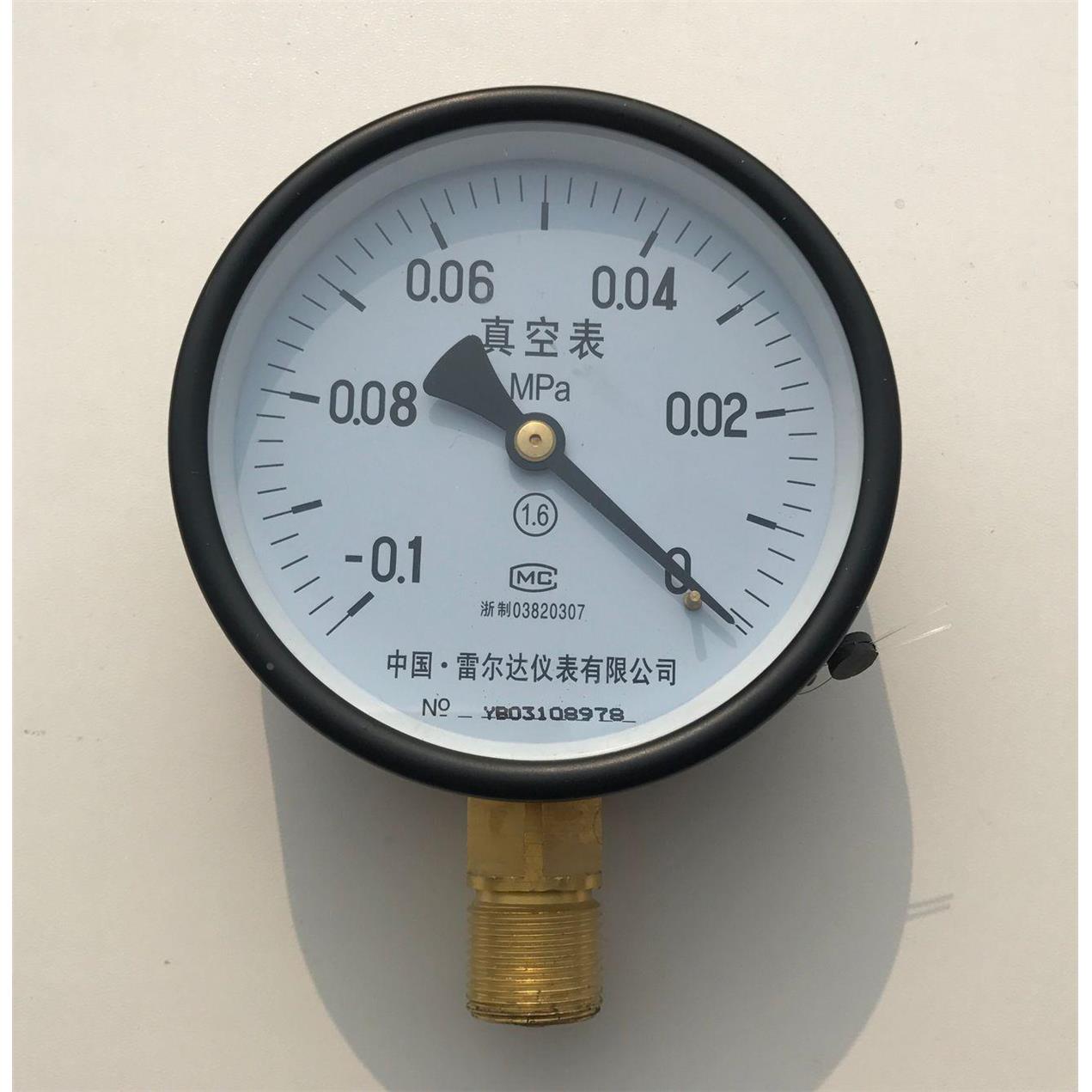 雷尔达仪表 真空表 负压表 z-100 -0.1～0mpa 直径100mm m20x1.5