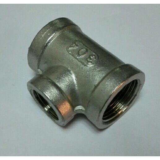 304不锈钢压力表异径三通接头 ZG3/4-ZG1/2-ZG3/4  变径内丝三通