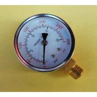 表盘直径60mm压力0-300psi压力表螺纹m14x1.5 径向竖立式侧面安装