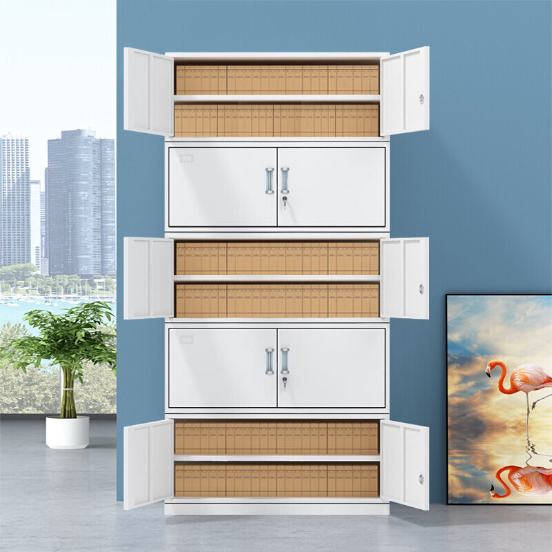 。文件柜钢制铁皮办公财务凭证柜资料储物档案柜分体五节铁柜加层