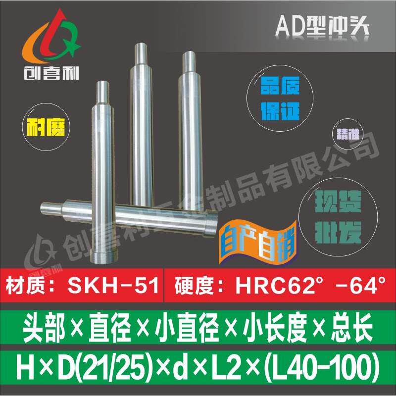 AD型直身冲头冲针材质SKH-51（21到25）规格齐全提供图纸非标订做