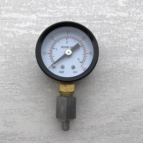 压力表  外壳直径40MM 压力60psi 4bar =0.4MPA  螺纹M6X1 径向