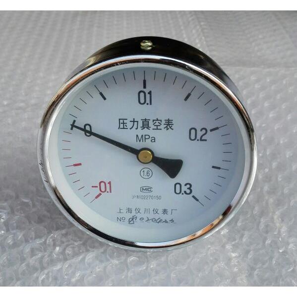 轴向压力真空表 压力范围 -0.1-0～+0.3mpa 型号yz-100z直径100mm