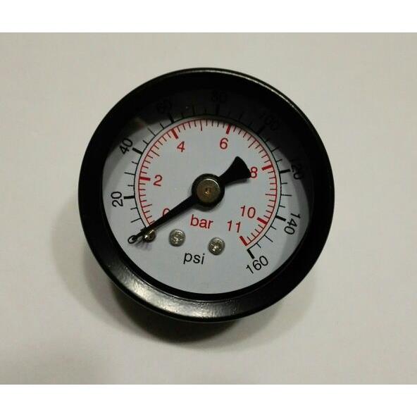 轴向压力表 0～11bar 0～160psi 黑壳直径40mm 螺纹ZG1/8 PT1/8