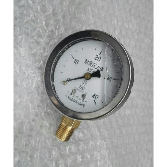 直立式耐震压力表油压液压表YN60直径60mm压力0～40mpa 螺纹pt1/4